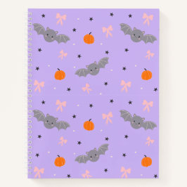 Cuaderno de patrón de murciélago de Halloween mora