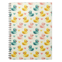Cuaderno de patrón de pato acuarela pastel de felp