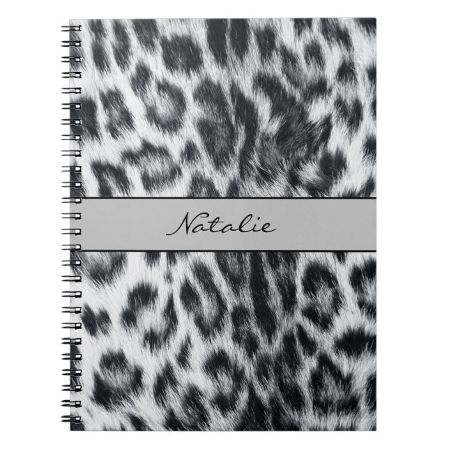 Cuaderno de patrón de piel con estampado de leopar (Frente)