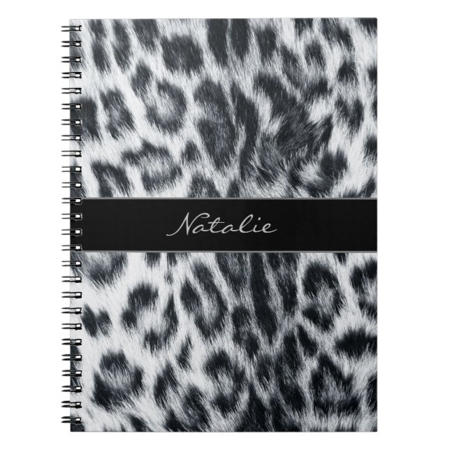 Cuaderno de patrón de piel con estampado de leopar (Frente)