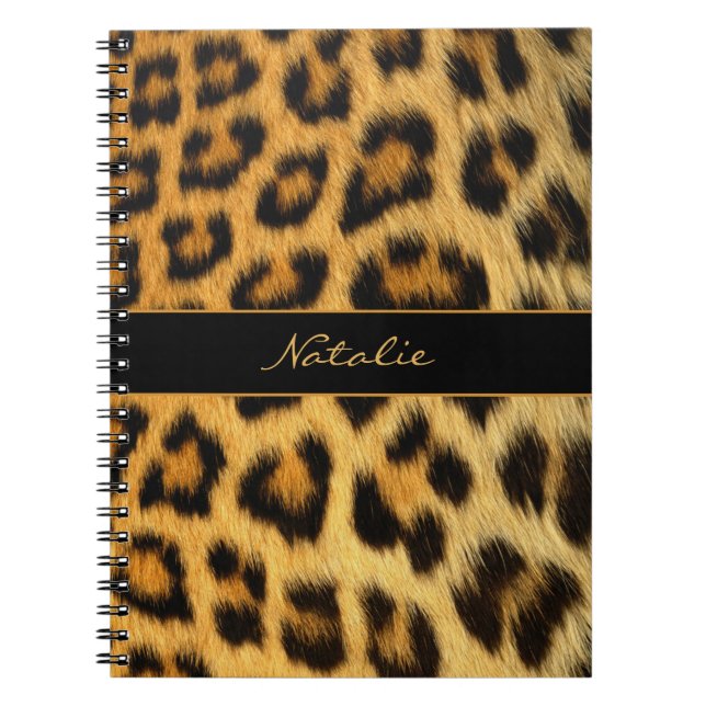 Cuaderno de patrón de piel con estampado de leopar (Frente)