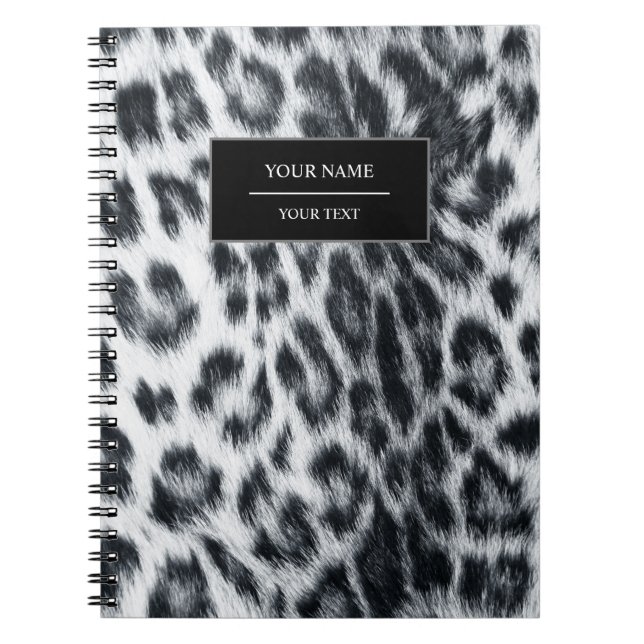 Cuaderno de patrón de piel con estampado de leopar (Frente)