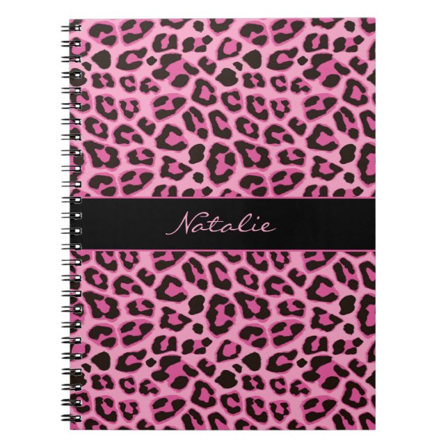 Cuaderno de patrón de piel con estampado de leopar (Frente)