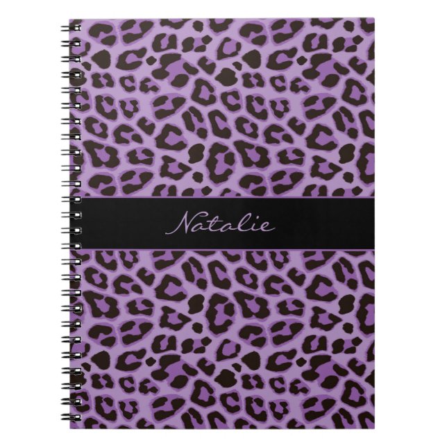 Cuaderno de patrón de piel con estampado de leopar (Frente)