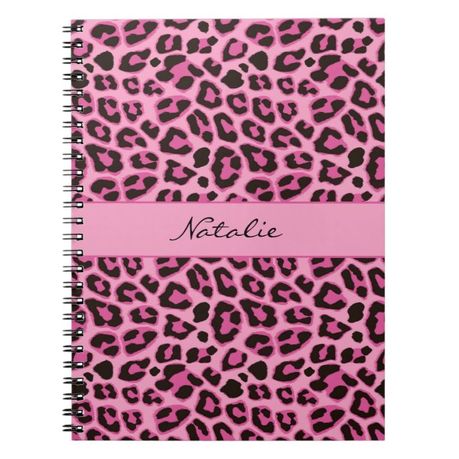 Cuaderno de patrón de piel con estampado de leopar (Frente)