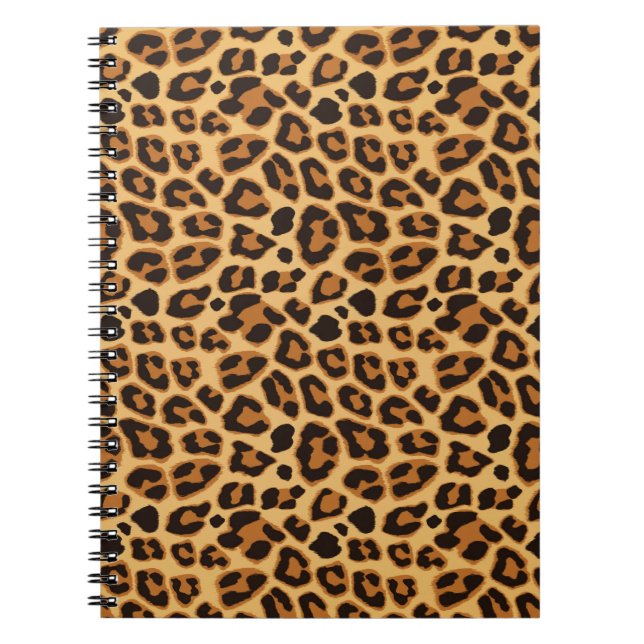 Cuaderno de patrón de piel con estampado de leopar (Frente)