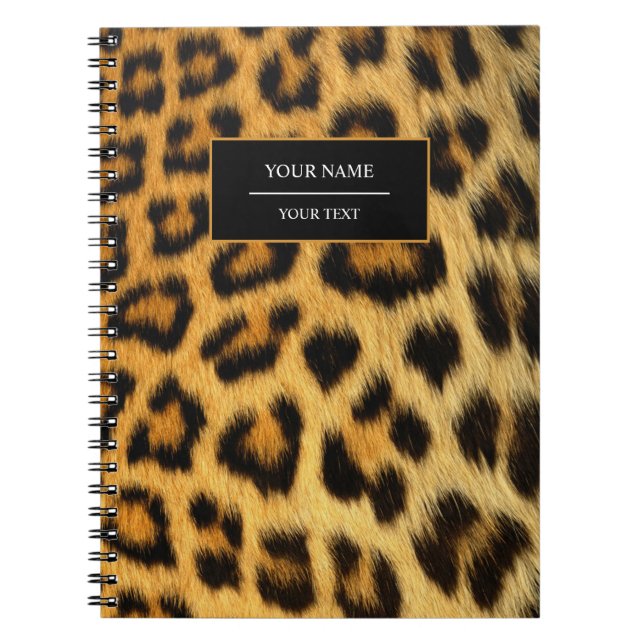 Cuaderno de patrón de piel con estampado de leopar (Frente)