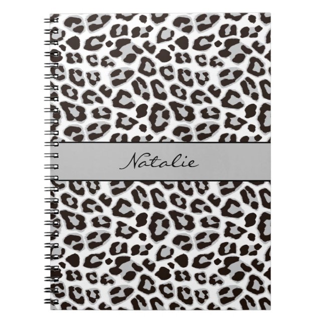 Cuaderno de patrón de piel con estampado de leopar (Frente)