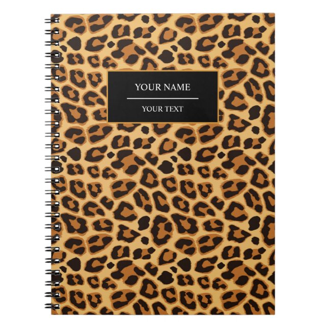 Cuaderno de patrón de piel con estampado de leopar (Frente)