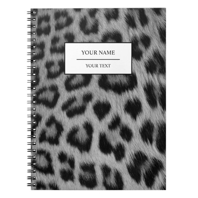 Cuaderno de patrón de piel con estampado de leopar (Frente)