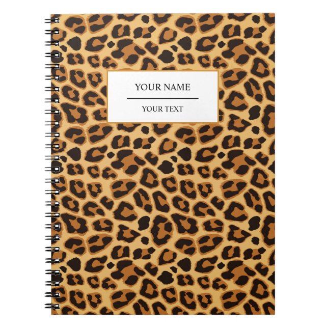 Cuaderno de patrón de piel de estampado de leopard (Frente)