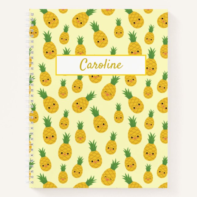 Cuaderno de patrón de piña sonriente (Anverso)