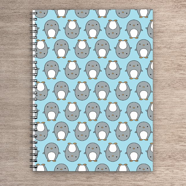 Cuaderno de patrón de pingüino azul bebé (Subido por el creador)