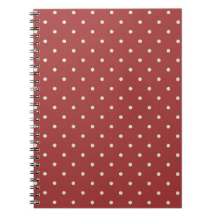 Cuaderno de patrón de puntos pequeños rojo de cara
