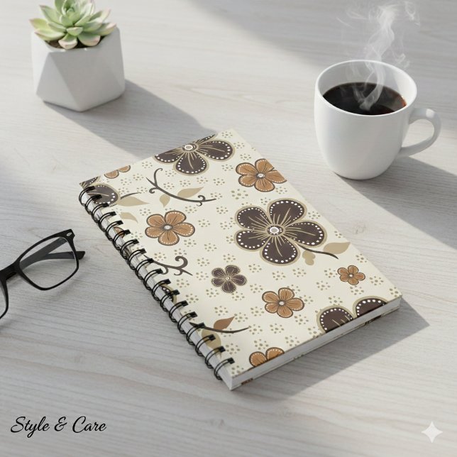 Cuaderno de patrón floral abstracto Modern Blooms (Modern Blooms Abstract Floral Pattern Notebook)