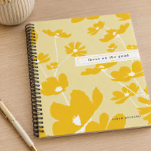 Cuaderno De Patrón Floral De Cita Enfócate En Lo B