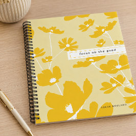 Cuaderno De Patrón Floral De Cita Enfócate En Lo B