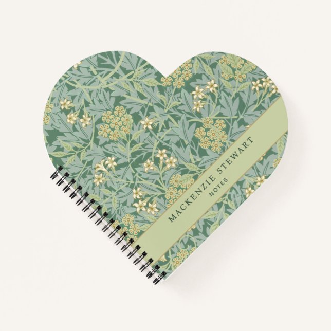 Cuaderno de patrón floral de jazmín verde (Anverso)