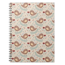 Cuaderno de Patrón Floral y de Aves Caprichoso