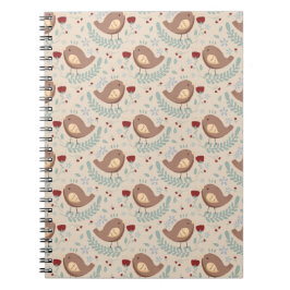 Cuaderno de Patrón Floral y de Aves Caprichoso