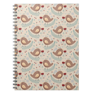 Cuaderno de Patrón Floral y de Aves Caprichoso