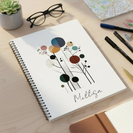 Cuaderno de patrón geométrico abstracto floral