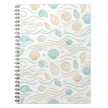 Cuaderno de patrón pastel de conchas marinas coste