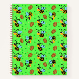 Cuaderno de patrones de abejas divertidos