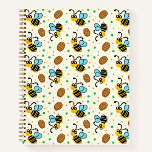 Cuaderno de patrones de abejas divertidos