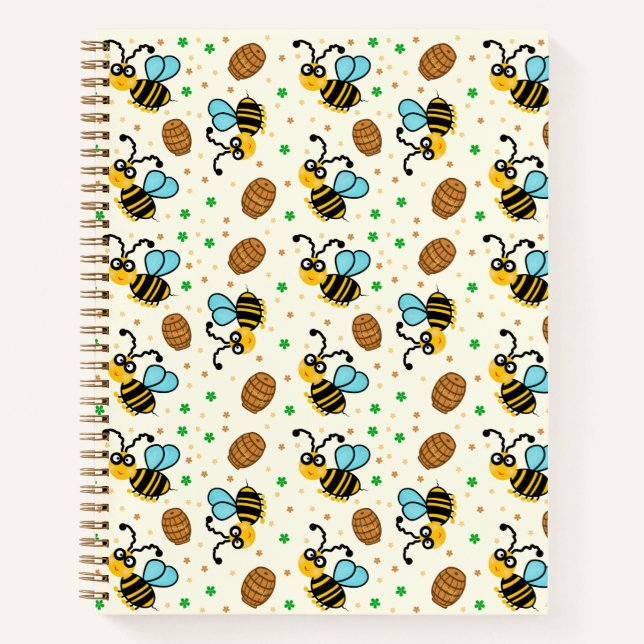 Cuaderno de patrones de abejas divertidos (Anverso)