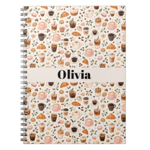 Cuaderno de patrones de café y dulces