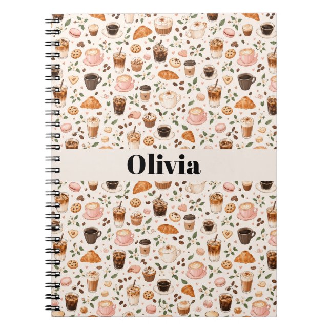 Cuaderno de patrones de café y dulces (Frente)