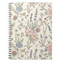 Cuaderno de patrones de flores silvestres vintage