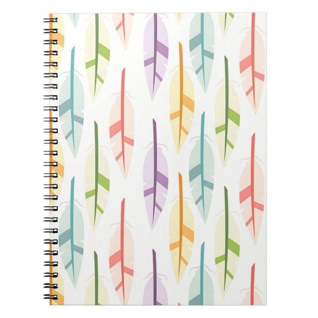 Cuaderno de patrones de plumas pastel (Frente)