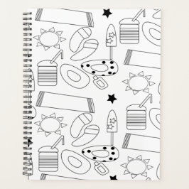 Cuaderno de patrones de tema de playa de verano