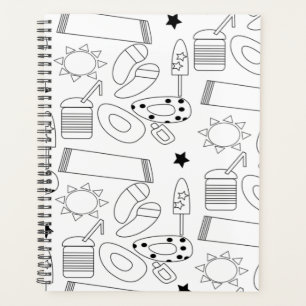 Cuaderno de patrones de tema de playa de verano