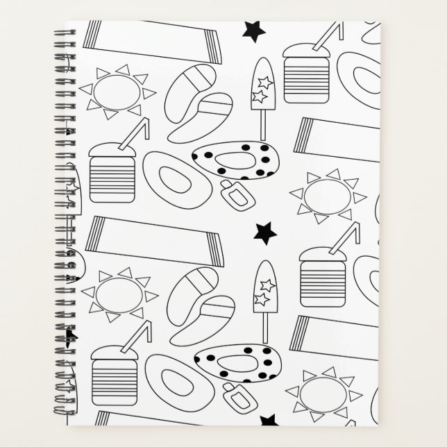 Cuaderno de patrones de tema de playa de verano (Anverso)