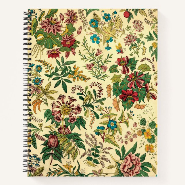 Cuaderno de patrones florales chinoiserie vintage (Anverso)