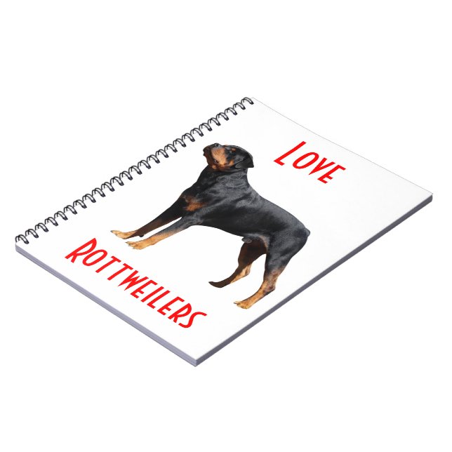 Cuaderno de perro cachorro Rottweiler negro y marr (Lado Izquierdo)