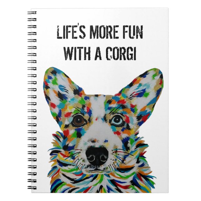 Cuaderno de perro Corgi 6,5" x 8,75" (Frente)