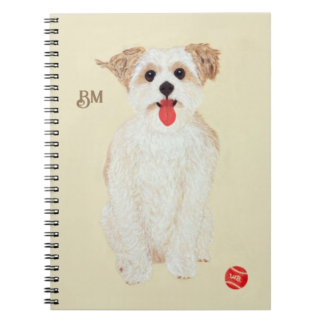 Cuaderno de Perro Morkie con Pelota (Frente)