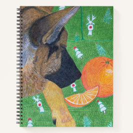 Cuaderno de perro y naranja
