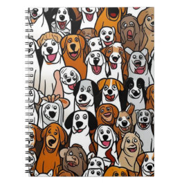 Cuaderno de perros de dibujos animados felices