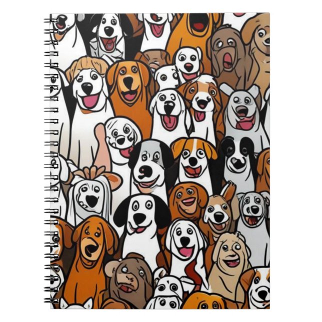 Cuaderno de perros de dibujos animados felices (Frente)