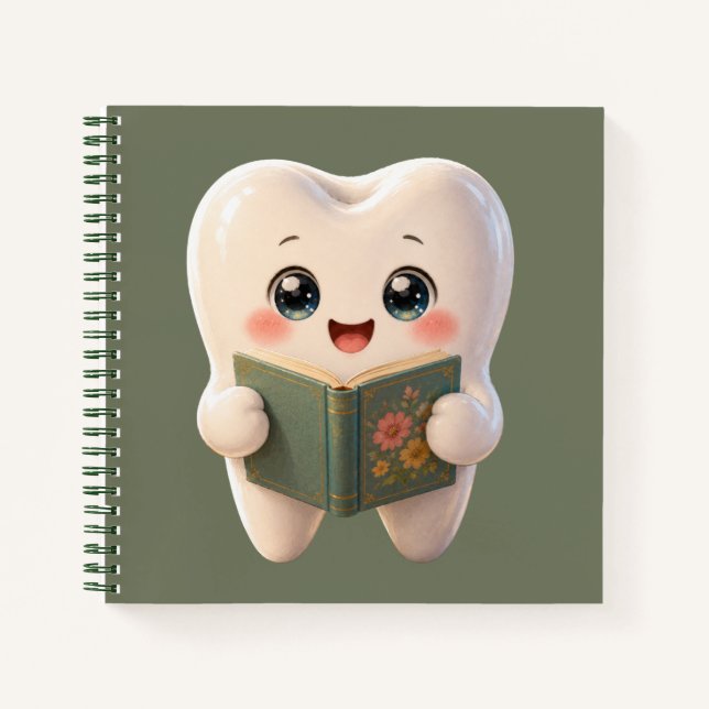 Cuaderno de personaje de diente Kawaii lindo (Anverso)