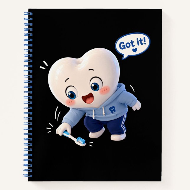 Cuaderno de personaje de diente lindo "¡Lo tengo!" (Anverso)