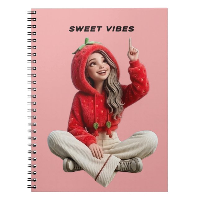 Cuaderno de personaje de sudadera con capucha de f (Frente)
