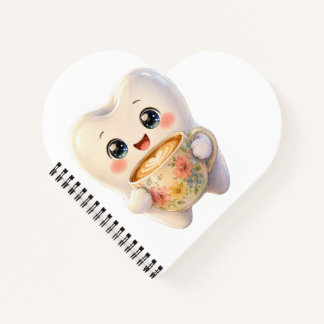 Cuaderno de personaje Kawaii amante del café denta