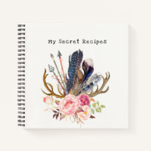 Cuaderno de personalizable de estilo boho