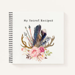Cuaderno de personalizable de estilo boho